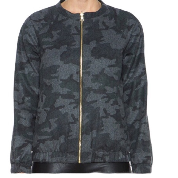 Laveer reversible wool blend camouflage bomber jacket - Picture 2 of 12